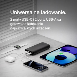 Belkin Powerbank 26 000 mAh, 2x USB-A, 2x USB-C PD 32W, czarny