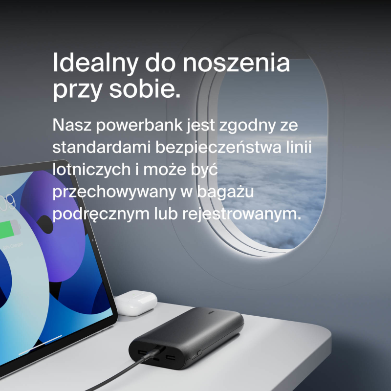 Belkin Powerbank 26 000 mAh, 2x USB-A, 2x USB-C PD 32W, czarny