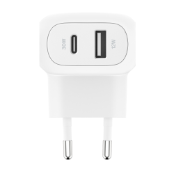 Belkin Ładowarka USB-C 30W, USB-A 12 W, 42W, kątowa, biała