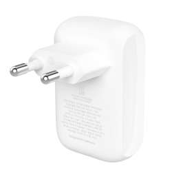 Belkin Ładowarka USB-C 30W, USB-A 12 W, 42W, kątowa, biała