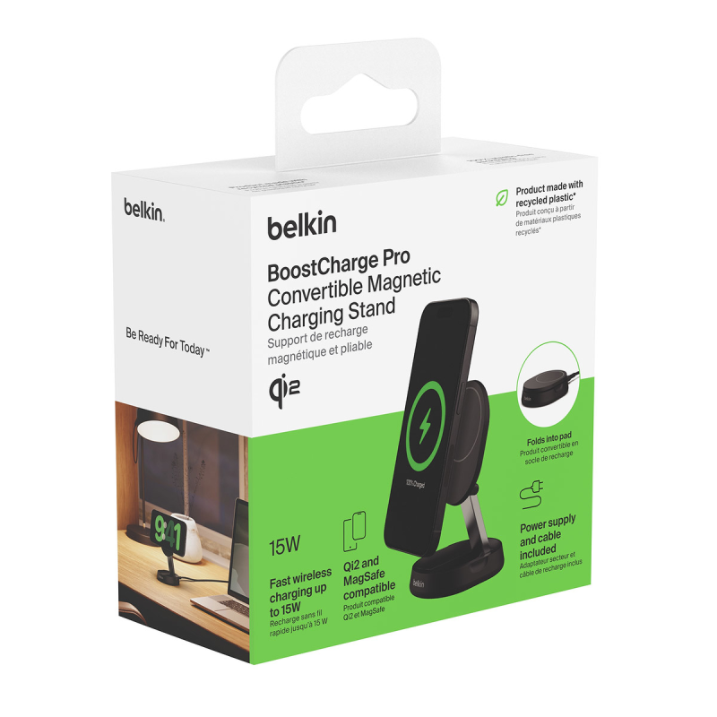 Belkin Ładowarka magnetyczna, Qi2 15W, zasilacz, czarna