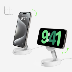 Belkin Ładowarka magnetyczna, Qi2 15W, zasilacz, biała