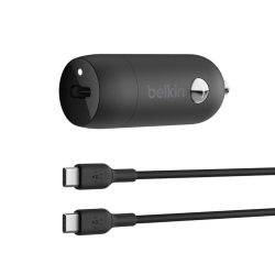 Belkin Ładowarka samochodowa 30W USB-C, PD, PPS, czarna + kabel USB-C