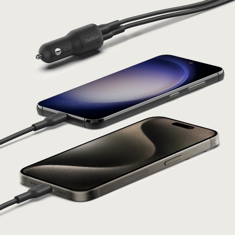 Belkin Ładowarka samochodowa, USB-A, USB-C 42W