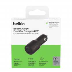 Belkin Ładowarka samochodowa, USB-A, USB-C 42W