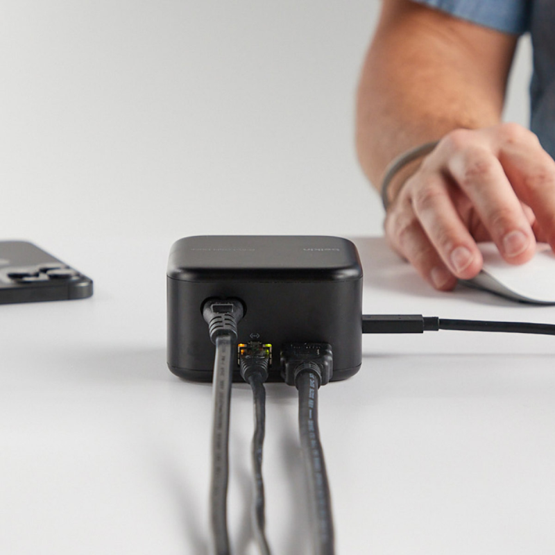 Belkin Stacja dokująca 6w1, GaN PD 130W, 2x USB-A, USB-C, HDMI 4K, RJ-45