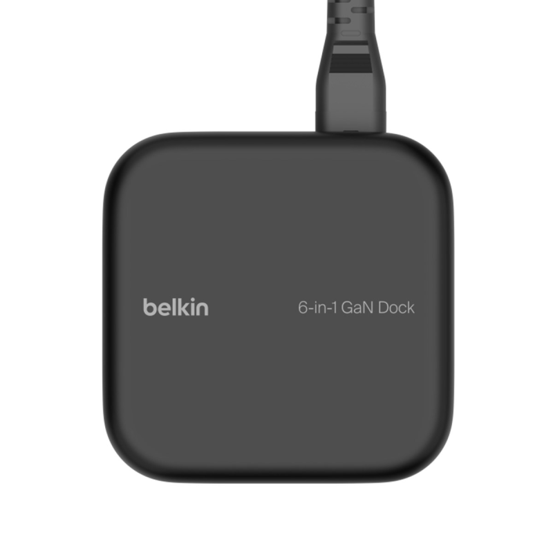 Belkin Stacja dokująca 6w1, GaN PD 130W, 2x USB-A, USB-C, HDMI 4K, RJ-45