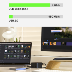 Belkin Stacja dokująca 6w1, GaN PD 130W, 2x USB-A, USB-C, HDMI 4K, RJ-45