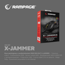 Rampage Mysz X-JAMMER V2 RGB 12800DPI 1kHz Macro