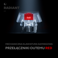 Rampage Klawiatura Mechaniczna RADIANT K11 RGB PUDDING RED