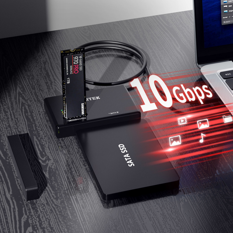 Unitek Mostek USB-C na dyski SATA i M.2 MVMe