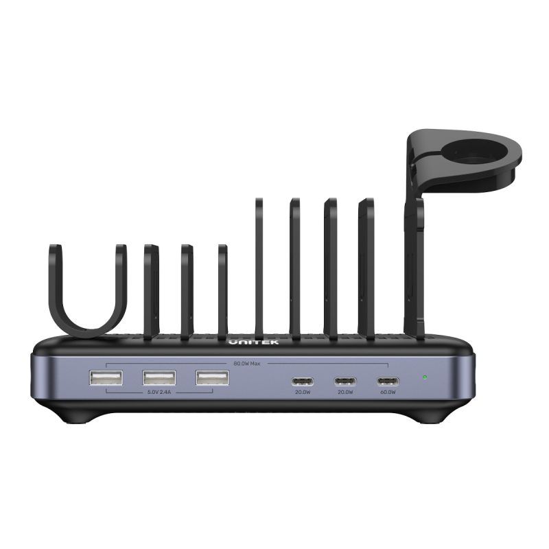 Unitek Stacja ładująca 3 x USB-A 20W, 3 x USB-C PD 60W, 80W