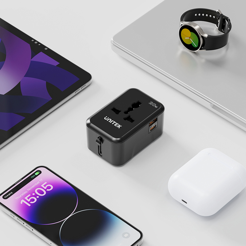 Unitek Ładowarka podróżna EU/US/UK/AUS PD 20 W