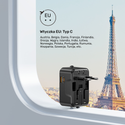 Unitek Ładowarka podróżna EU/US/UK/AUS PD 20 W