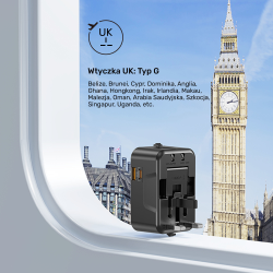 Unitek Ładowarka podróżna EU/US/UK/AUS PD 20 W