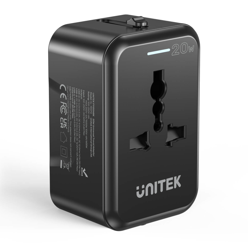 Unitek Ładowarka podróżna EU/US/UK/AUS PD 20 W