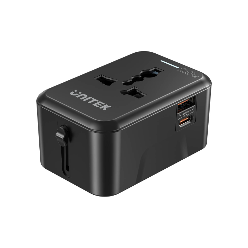 Unitek Ładowarka podróżna EU/US/UK/AUS PD 20 W
