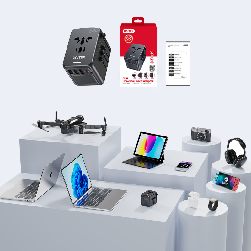 Unitek Ładowarka podróżna EU/US/UK/AUS PD 35 W