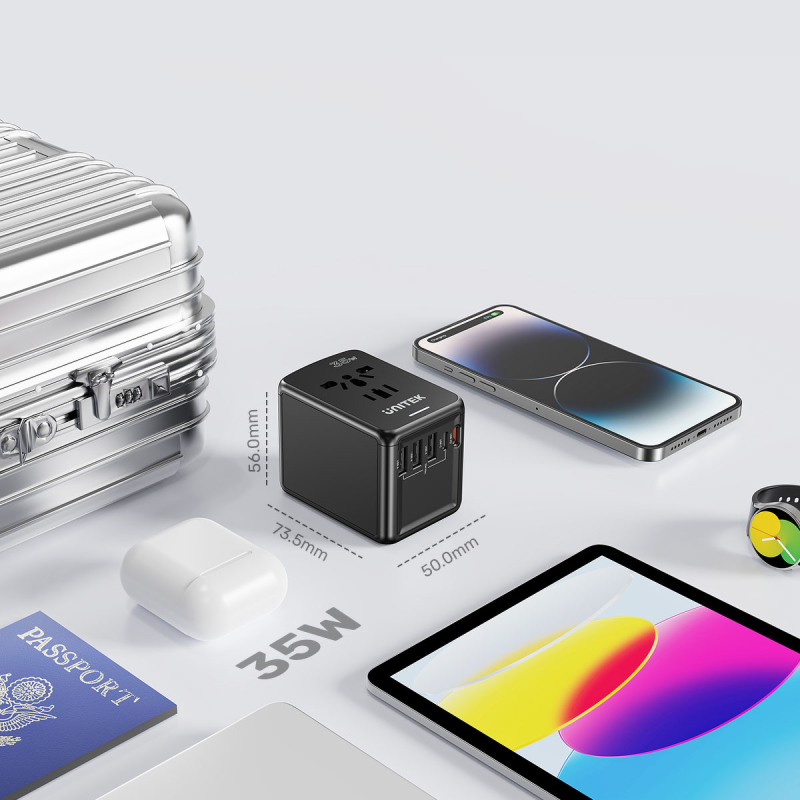 Unitek Ładowarka podróżna EU/US/UK/AUS PD 35 W