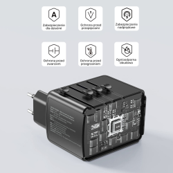 Unitek Ładowarka podróżna EU/US/UK/AUS PD 35 W
