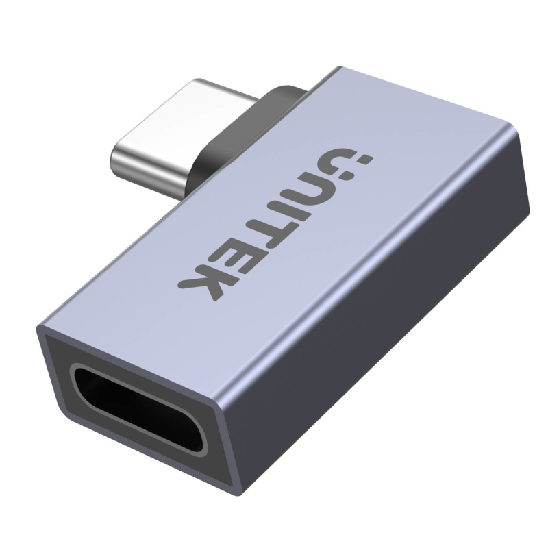 Unitek Adapter USB-C na USB-C kątowy płaski 40Gbps