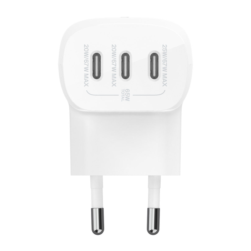 Belkin Ładowarka kątowa 3 porty USB-C PPS 67 W, kabel USB-C