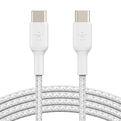 Belkin 2 Kable w oplocie USB-C na USB-C 60W, 1 m, białe