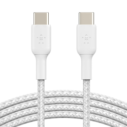 Belkin 2 Kable w oplocie USB-C na USB-C 60W, 2 m, białe