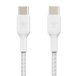 Belkin 2 Kable w oplocie USB-C na USB-C 60W, 2 m, białe