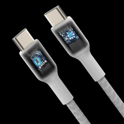 Belkin 2 Kable w oplocie USB-C na USB-C 60W, 2 m, białe