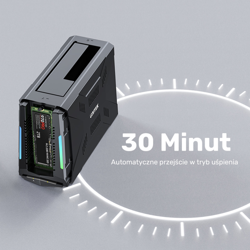 Unitek Stacja dokująca, 1x dysk M.2 NVMe, 1x dysk SATA, USB-C 10 Gbps