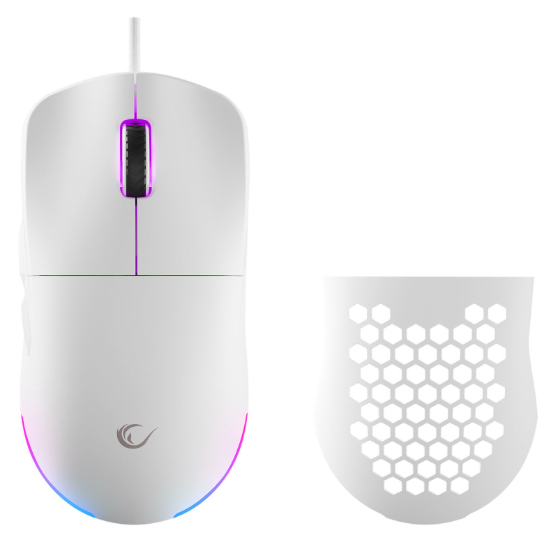 Rampage BLINK myszka gamingowa przewodowa USB, 12800 DPI, RGB, sensor optyczny, biała