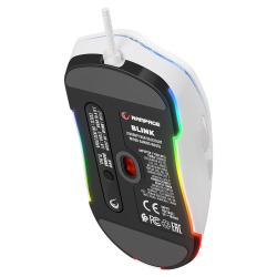 Rampage BLINK myszka gamingowa przewodowa USB, 12800 DPI, RGB, sensor optyczny, biała