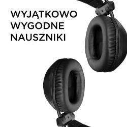 Rampage RM-K19 Plus Przewodowe słuchawki gamingowe z mikrofonem, nauszne, RGB, USB, czarne