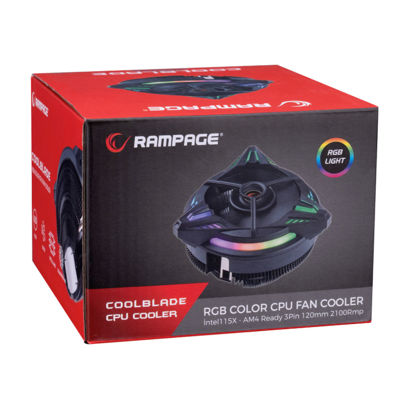 Rampage CoolBlade - Chłodzenie procesora CPU Cooler LGA 1700/AM5, wentylator 80mm RGB