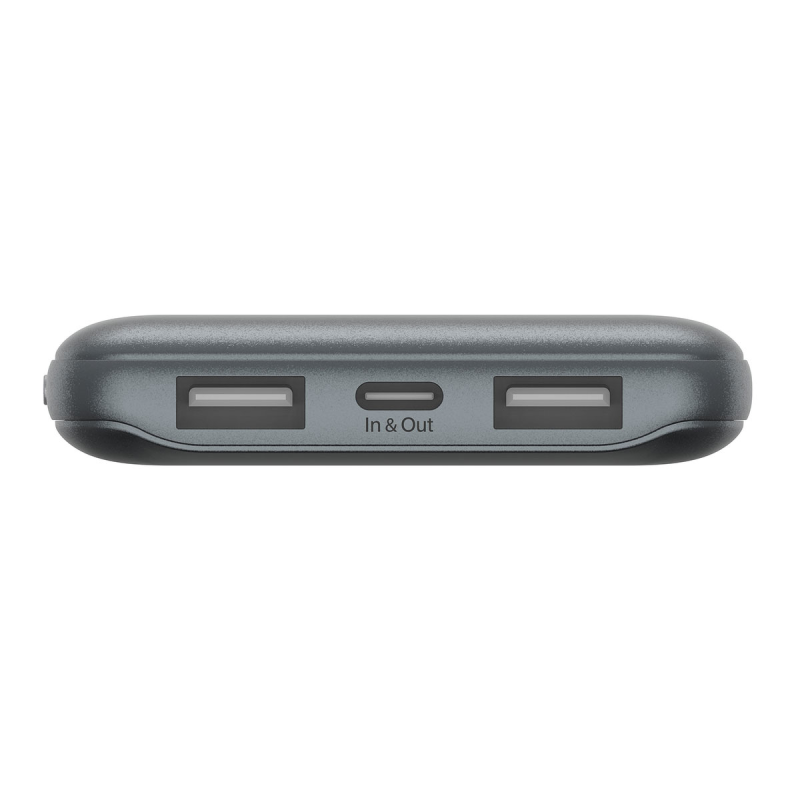 Belkin Powerbank 10 000 mAh, 2x USB-A, USB-C 15W, szary