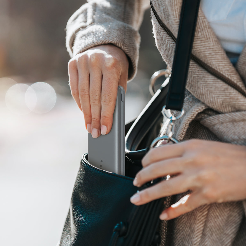 Belkin Powerbank 10 000 mAh, 2x USB-A, USB-C 15W, szary