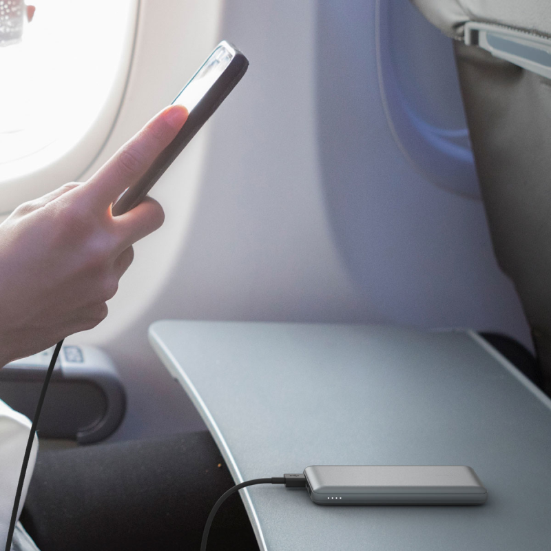 Belkin Powerbank 10 000 mAh, 2x USB-A, USB-C 15W, szary