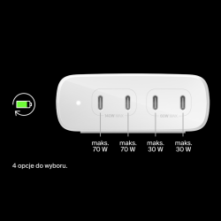 Belkin BoostCharge Pro - Ładowarka sieciowa Power Delivery, 4 porty USB-C, GaN, 200W