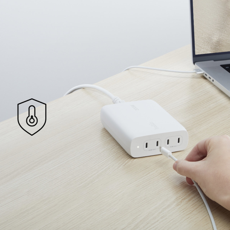 Belkin BoostCharge Pro - Ładowarka sieciowa Power Delivery, 4 porty USB-C, GaN, 200W