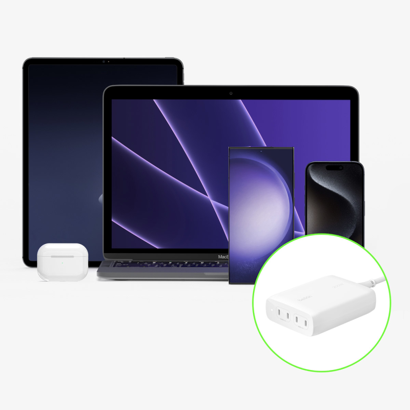 Belkin BoostCharge Pro - Ładowarka sieciowa Power Delivery, 4 porty USB-C, GaN, 200W