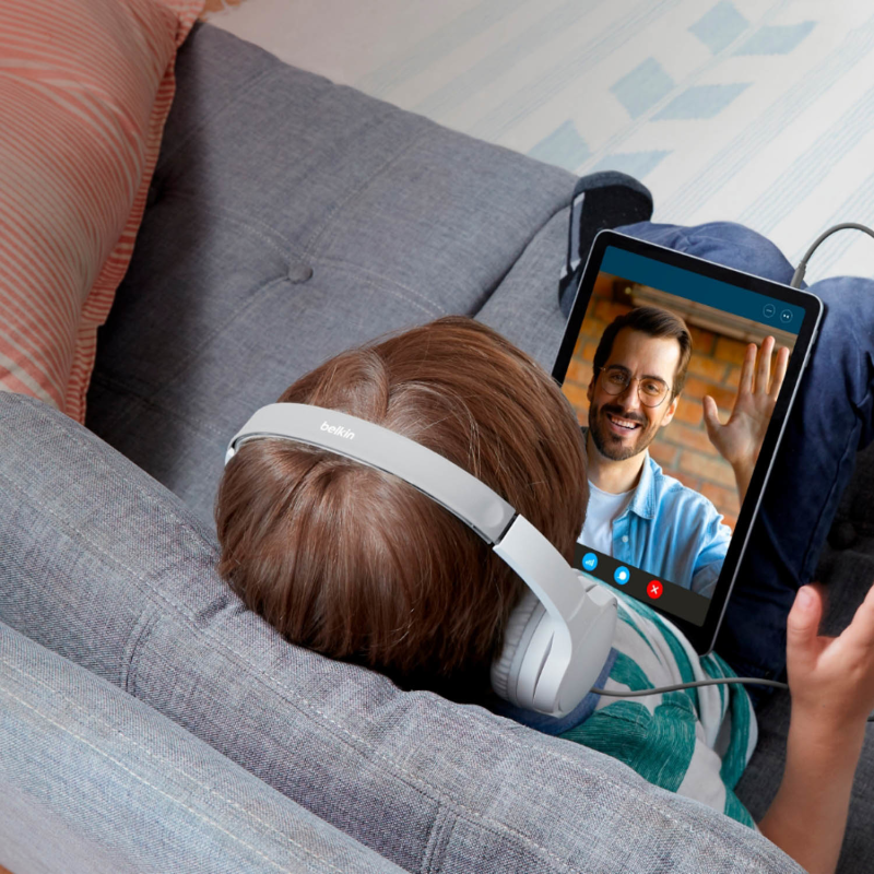 Belkin Bezprzewodowe słuchawki nauszne dla dzieci, białe