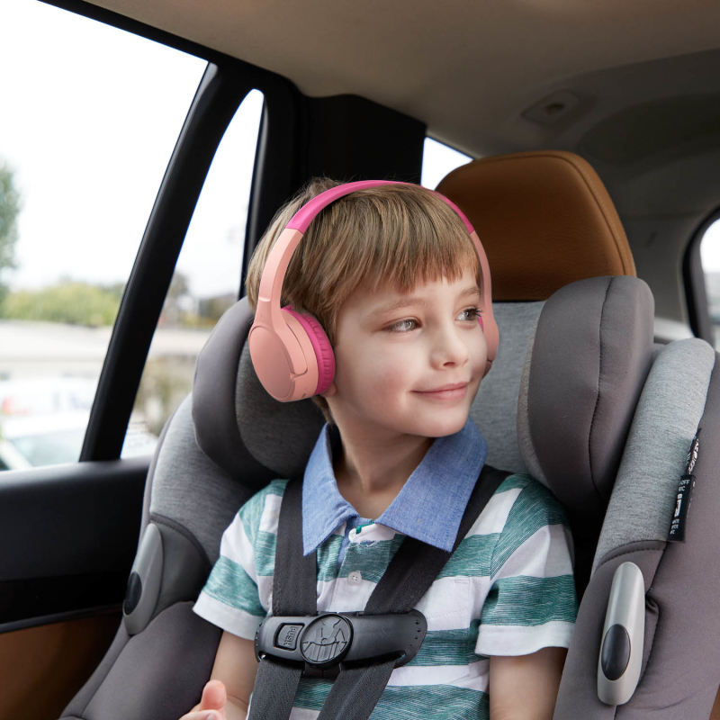 Belkin Bezprzewodowe słuchawki nauszne dla dzieci, różowe