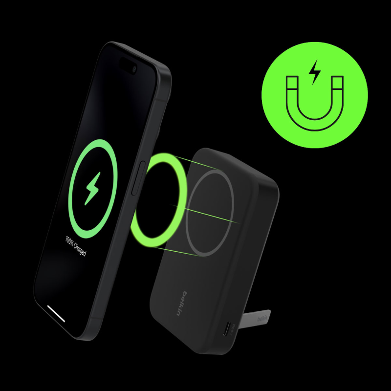 Belkin Powerbank 10 000 mAh, 15 W Qi2.0, magnetyczny, z podstawką, czarny