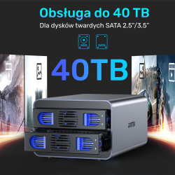 Unitek Kieszeń na dyski SATA 2,5''/3,5'' SATA HDD/SSD 40TB