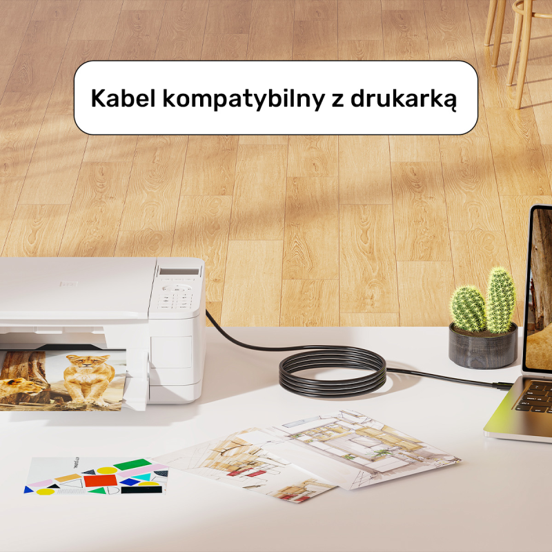 Unitek kabel do drukarki USB C na USB B 2.0 czarny 1m