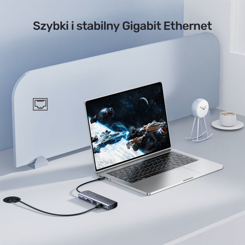 Unitek Hub 9w1 USB C Gigabit Ethernet HDMI VGA 3x USB A czytnik kart PD 100W