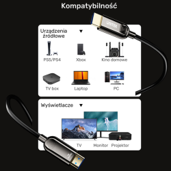 Unitek Kabel optyczny HDMI 2.1 AOC 8K 120Hz 80m