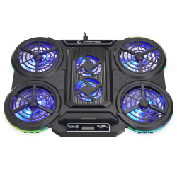 Rampage PROTE R6 - Podstawka chłodząca pod laptop 10-17", RGB, regulowana