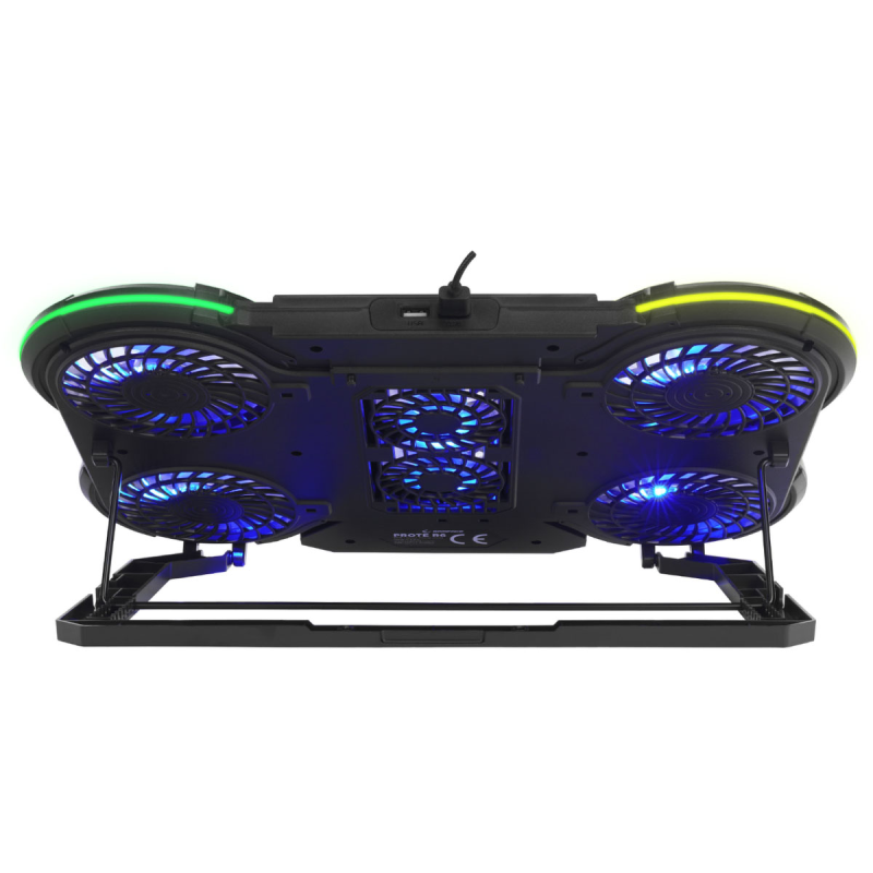Rampage PROTE R6 - Podstawka chłodząca pod laptop 10-17", RGB, regulowana